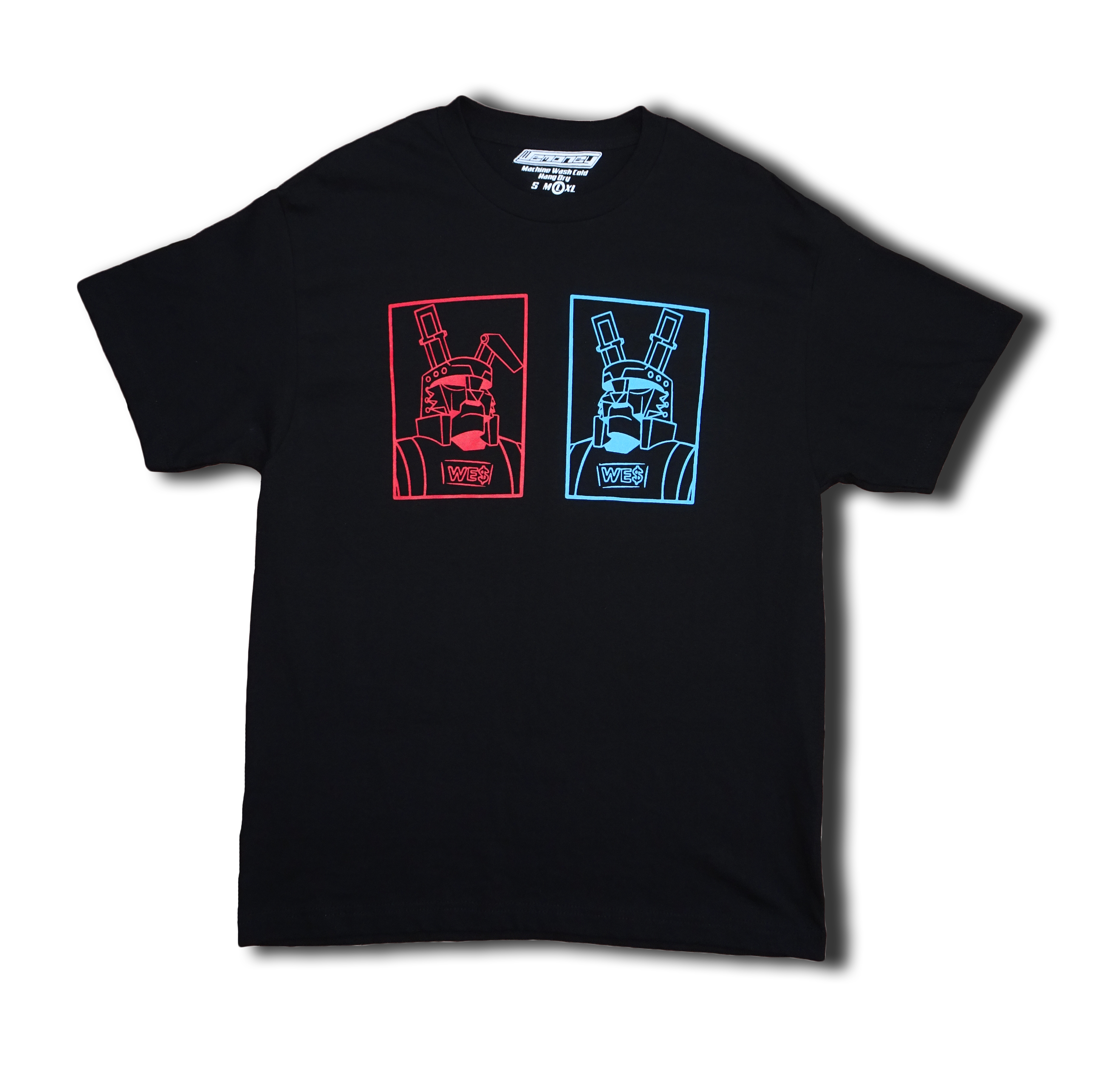 T-shirt Fishbone Robot - Taille XL (correspond à XXL) - Coton Noir - Occasion Très Bon état
